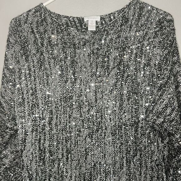 Chico’s Kendra Glitz Pullover Sweater 3/4 Sleeves - Picture 4 of 8